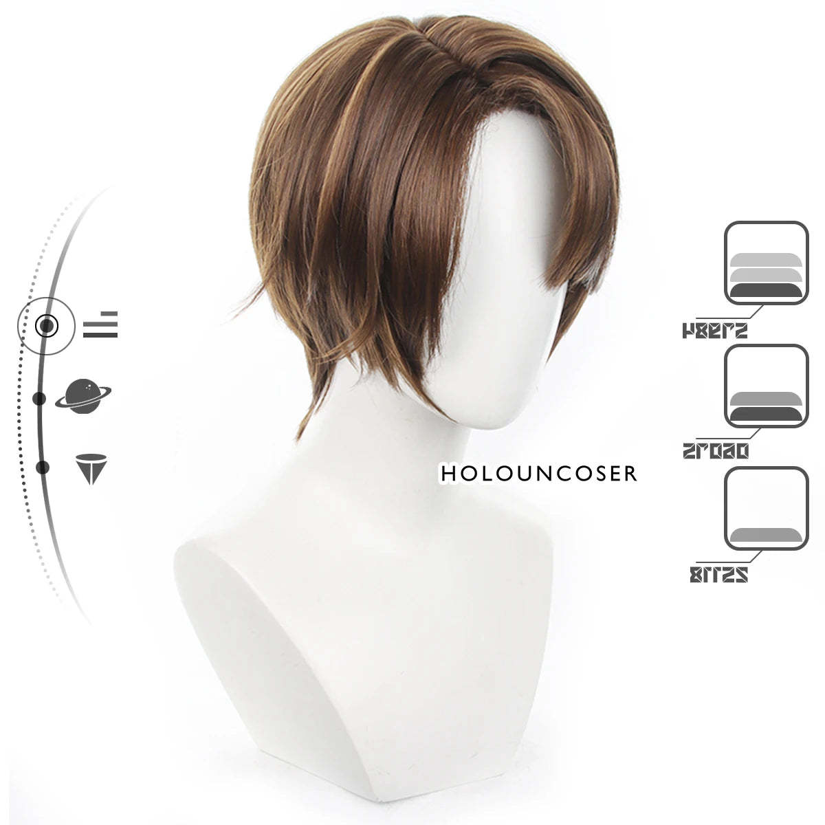 Honkai Star Rail Welt Yang Cosplay Wig - Rose Net, Heat Resistant Synthetic Fiber, Adjustable Size-Astricos