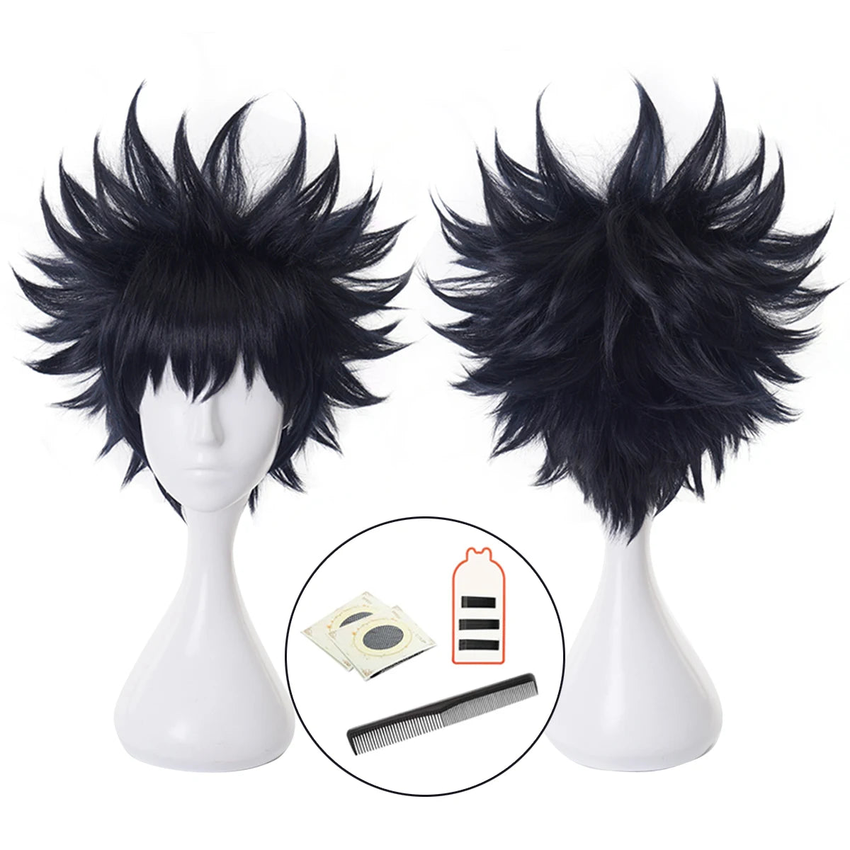 Jujutsu Kaisen JJK Fushiguro Megumi Cosplay Wig - Premium Synthetic Fiber, Adjustable Size for Halloween & Cosplay-Astricos