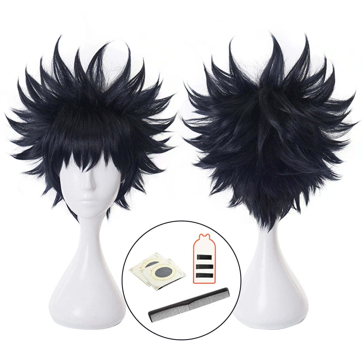 Jujutsu Kaisen JJK Fushiguro Megumi Cosplay Wig - Premium Synthetic Fiber, Adjustable Size for Halloween & Cosplay-Astricos