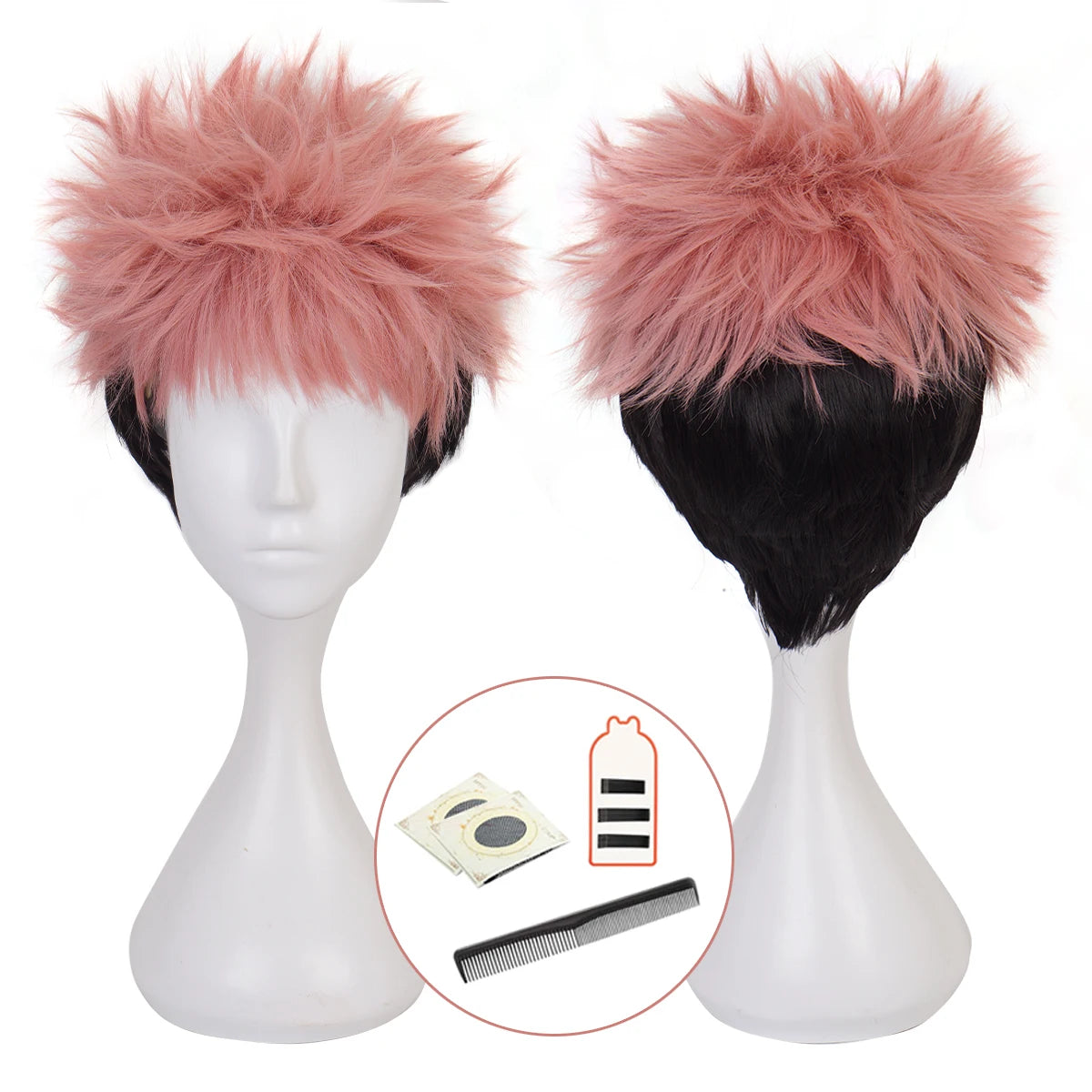 Jujutsu Kaisen Itadori Yuji Cosplay Wig - Adjustable Rose Net Synthetic Fiber for Halloween & Conventions-Astricos