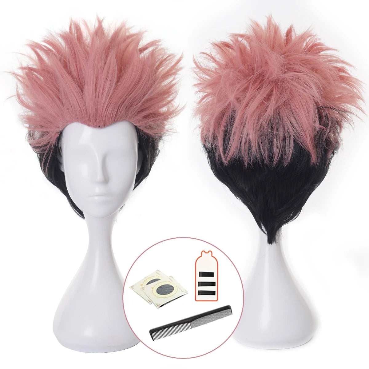 Jujutsu Kaisen Itadori Yuji Cosplay Wig - Adjustable Rose Net Synthetic Fiber for Halloween & Conventions-Astricos