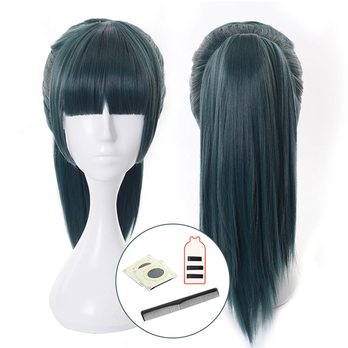 Jujutsu Kaisen Maki Zenin Cosplay Wig - Rose Net Synthetic Fiber, Adjustable Size for Halloween & Christmas-Astricos