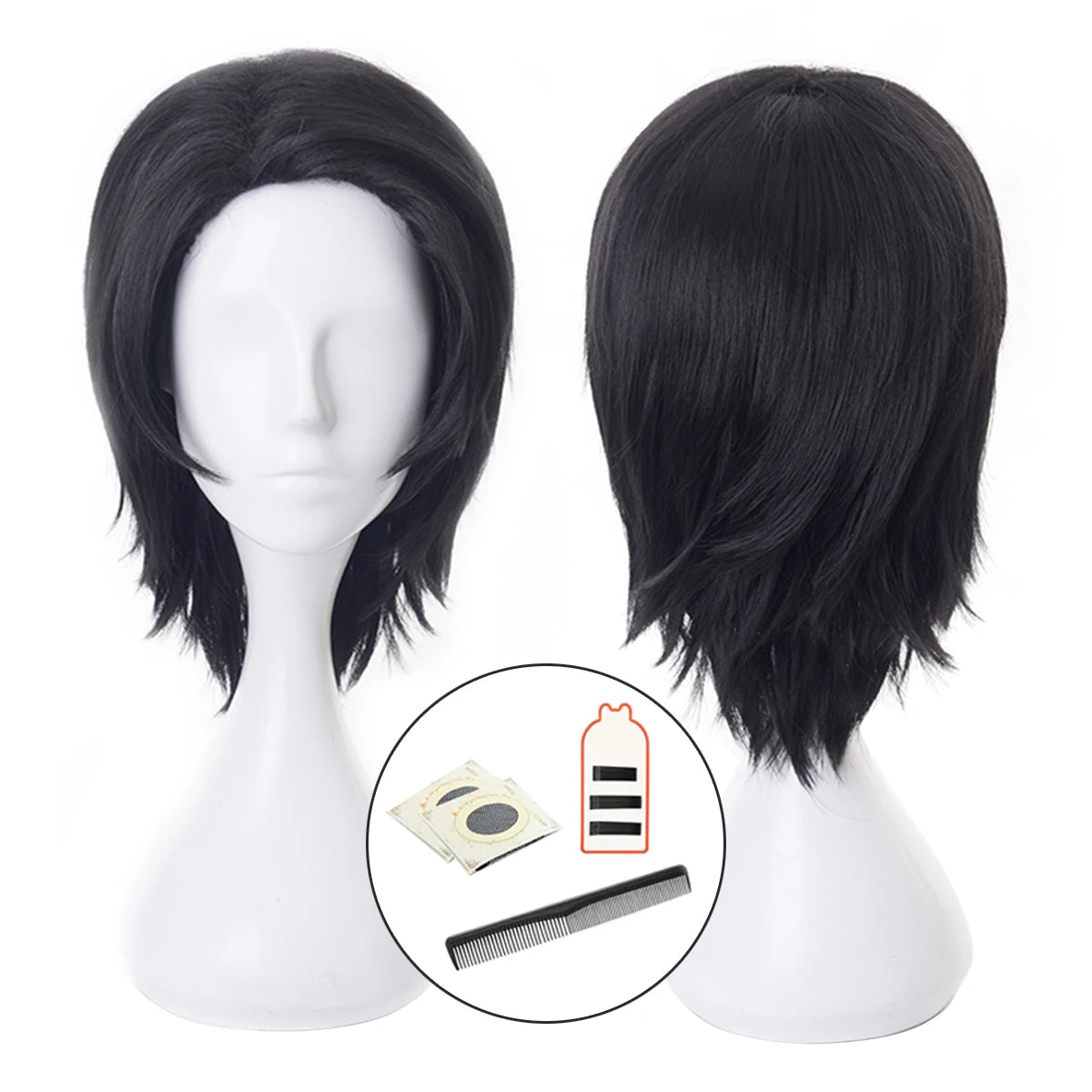 Jujutsu Kaisen JJK Okkotsu Yuta Cosplay Wig - Premium Rose Net Synthetic Fiber, Adjustable Size for Halloween & Christmas-Astricos