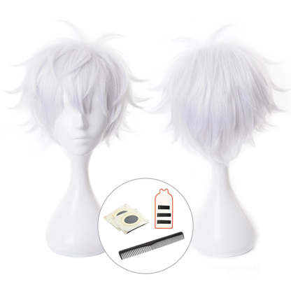 Jujutsu Kaisen Satoru Gojo Cosplay Wig - Rose Net Synthetic Fiber, Adjustable Size for Halloween & Christmas-Astricos