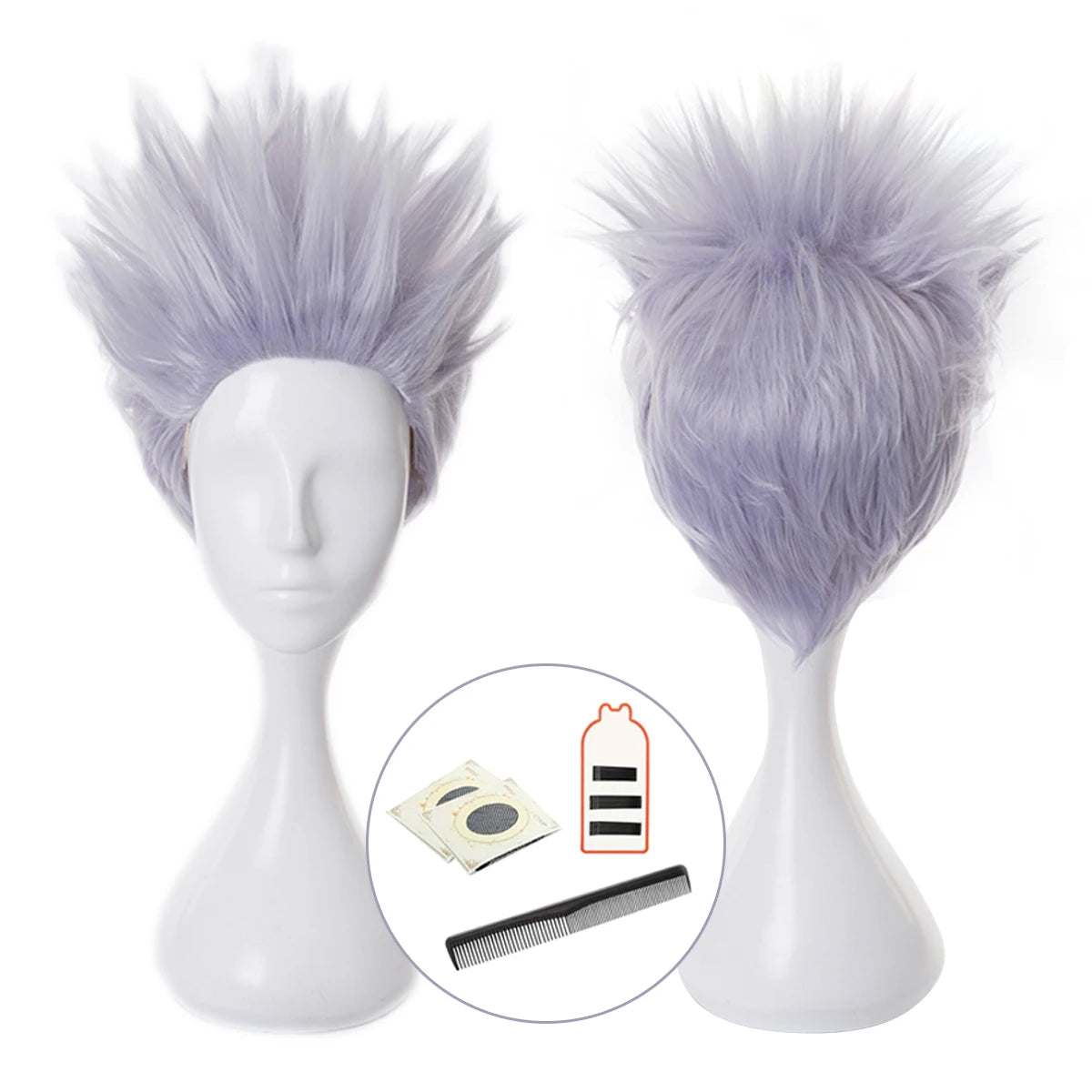 Jujutsu Kaisen Satoru Gojo Cosplay Wig - Adjustable Synthetic Fiber Wig for Halloween & Christmas-Astricos