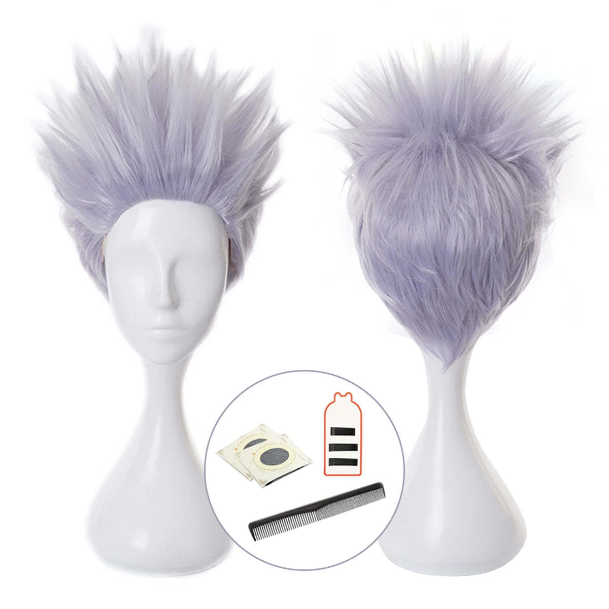 Jujutsu Kaisen Satoru Gojo Cosplay Wig - Adjustable Synthetic Fiber Wig for Halloween & Christmas-Astricos