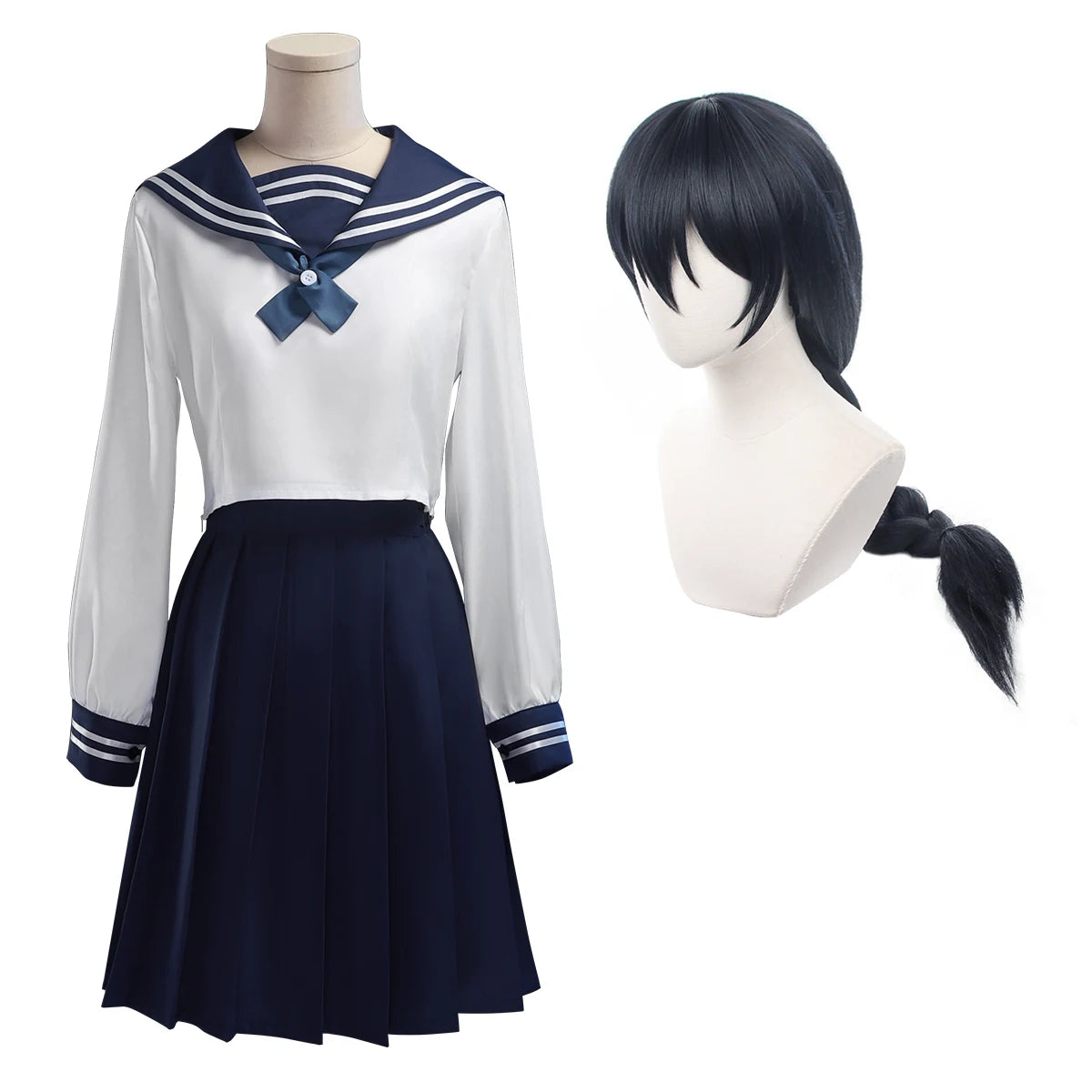 Jujutsu Kaisen Amanai Riko Cosplay Costume Wig & JK Skirt Set | Astricos-Astricos