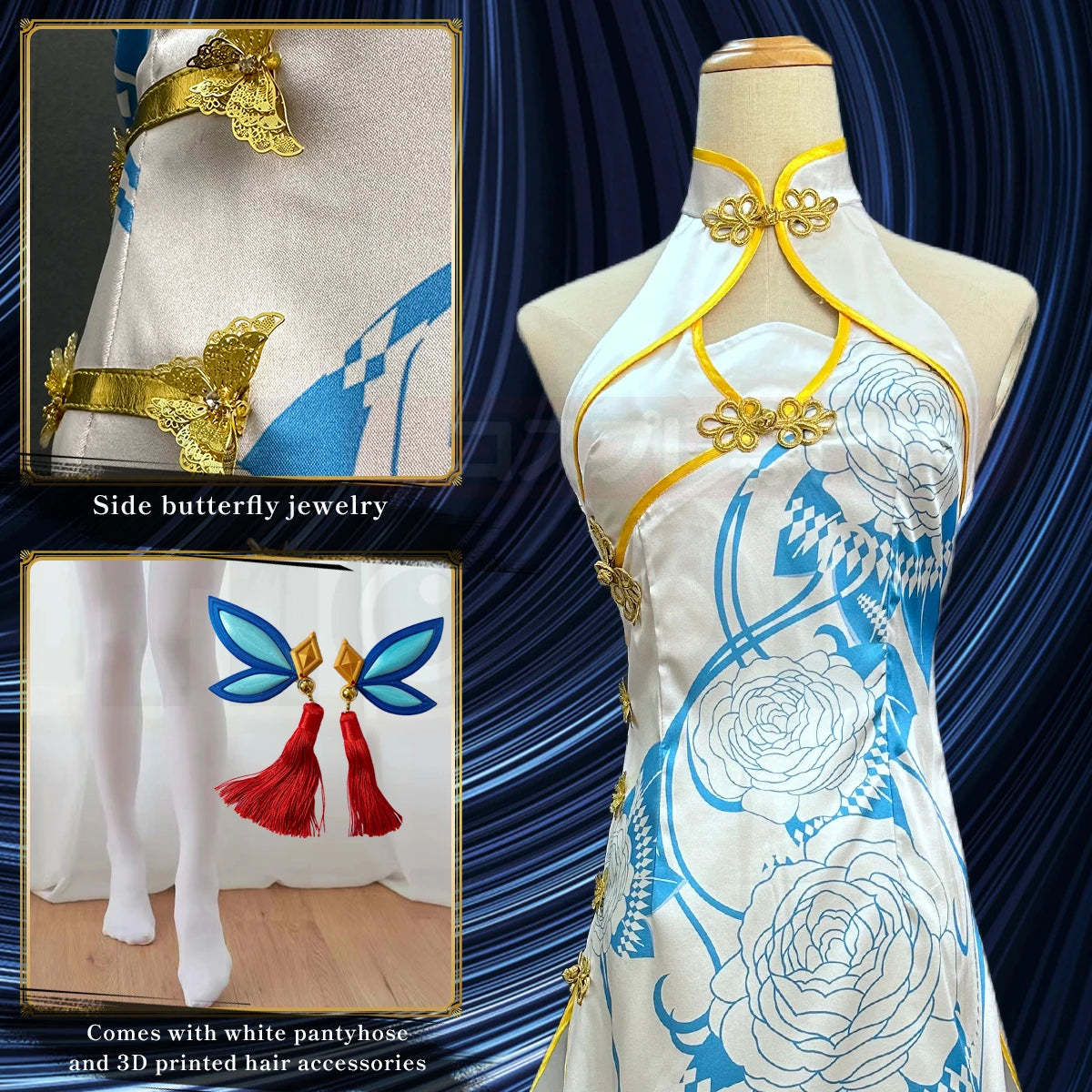 OSHI NO KO Anime Ai Hoshino Cosplay Costume - Cheongsam Chi-pao Sleeveless Dress-Astricos