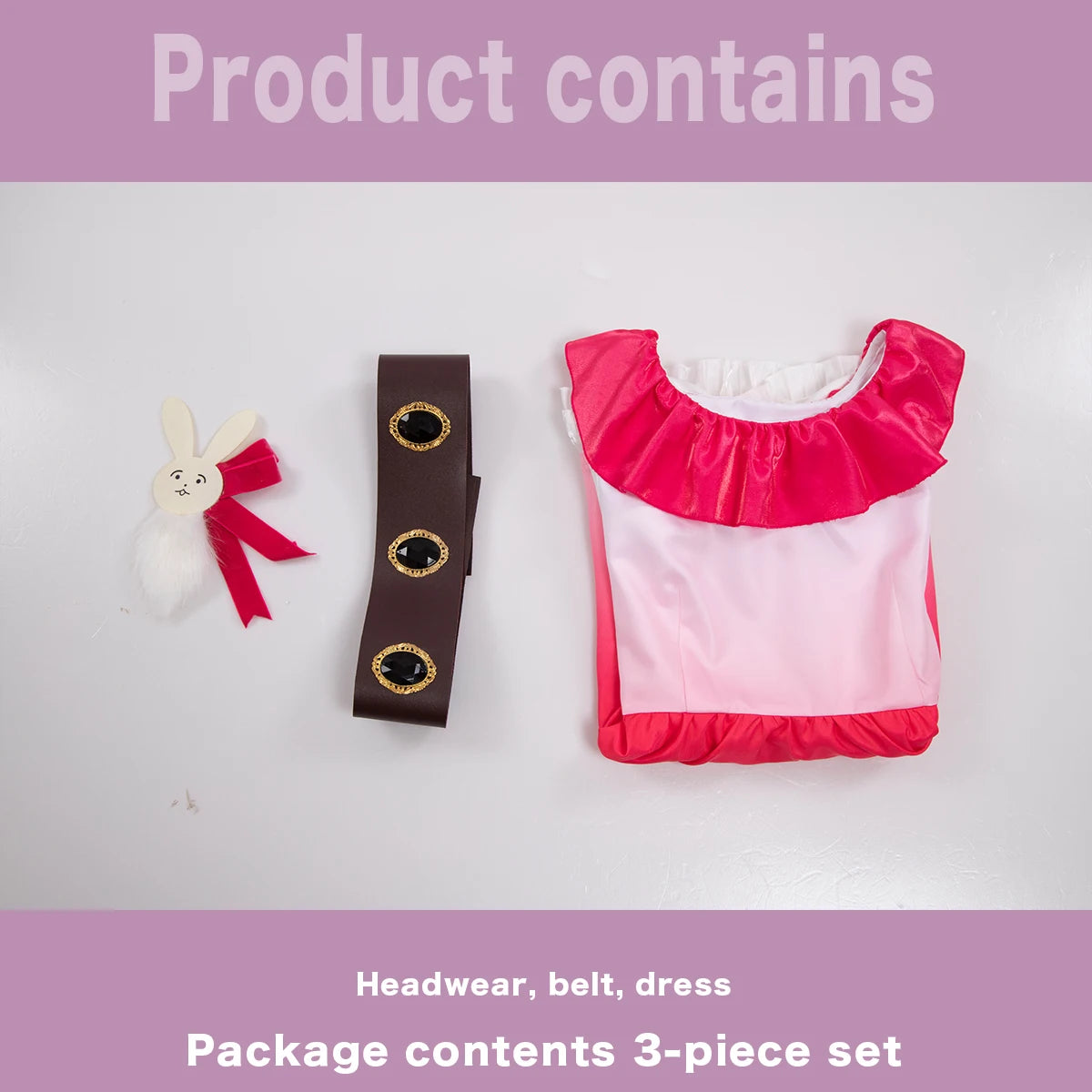 OSHI NO KO Anime Ai Hoshino Cosplay Costume - Gradient Pink Dress & Bunny Hairpin-Astricos