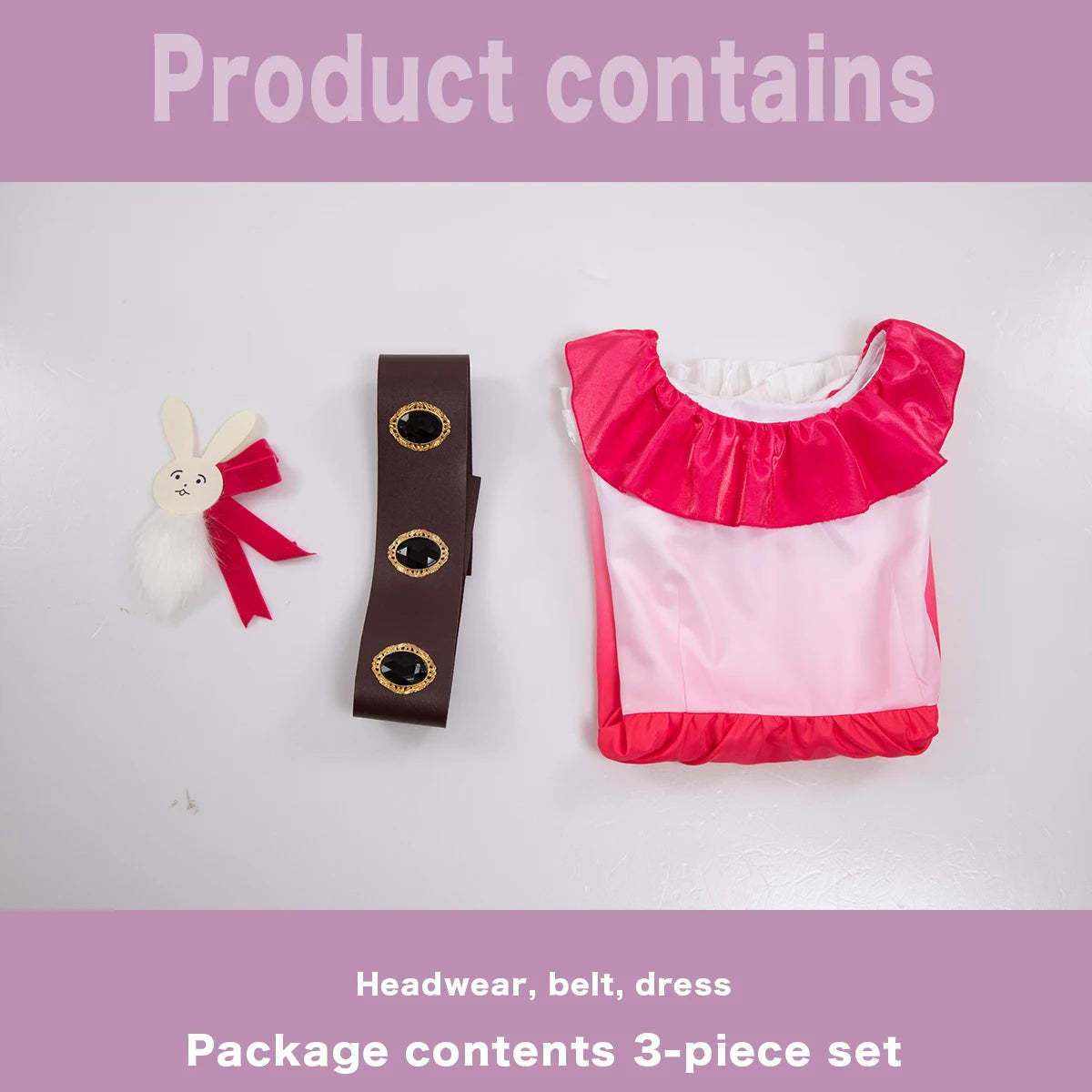 OSHI NO KO Anime Ai Hoshino Cosplay Costume - Gradient Pink Dress & Bunny Hairpin-Astricos