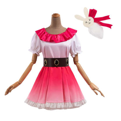OSHI NO KO Anime Ai Hoshino Cosplay Costume - Gradient Pink Dress & Bunny Hairpin-Astricos