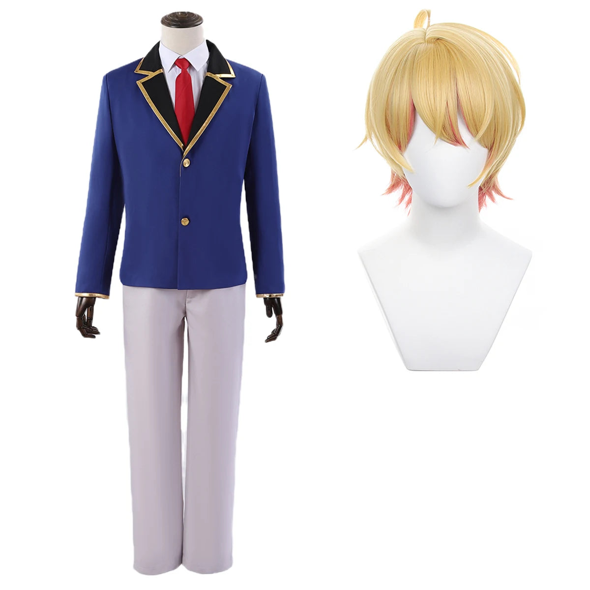 OSHI NO KO Anime Akua Hoshino Cosplay Costume Wig & Aqua School Uniform Suit | Astricos-Astricos
