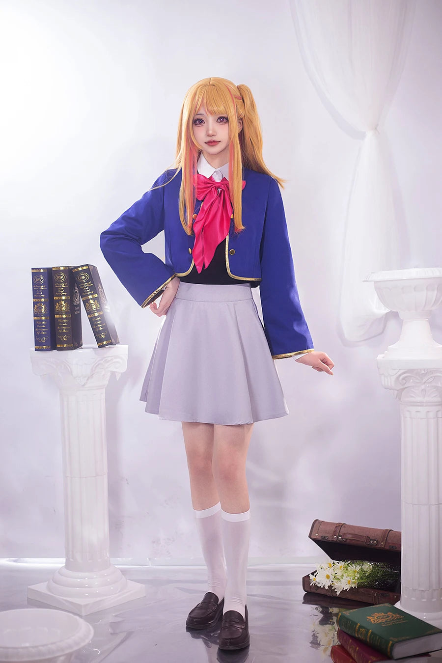 OSHI NO KO Ruby Hoshino Cosplay Costume - Wig, School Uniform Dress & Skirt Set-Astricos