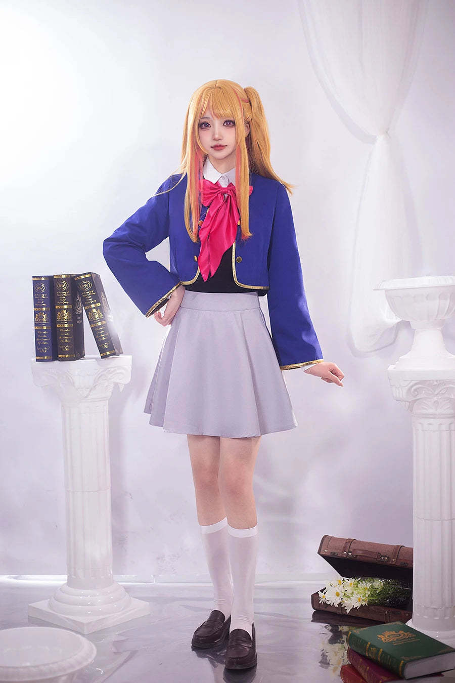 OSHI NO KO Ruby Hoshino Cosplay Costume - Wig, School Uniform Dress & Skirt Set-Astricos