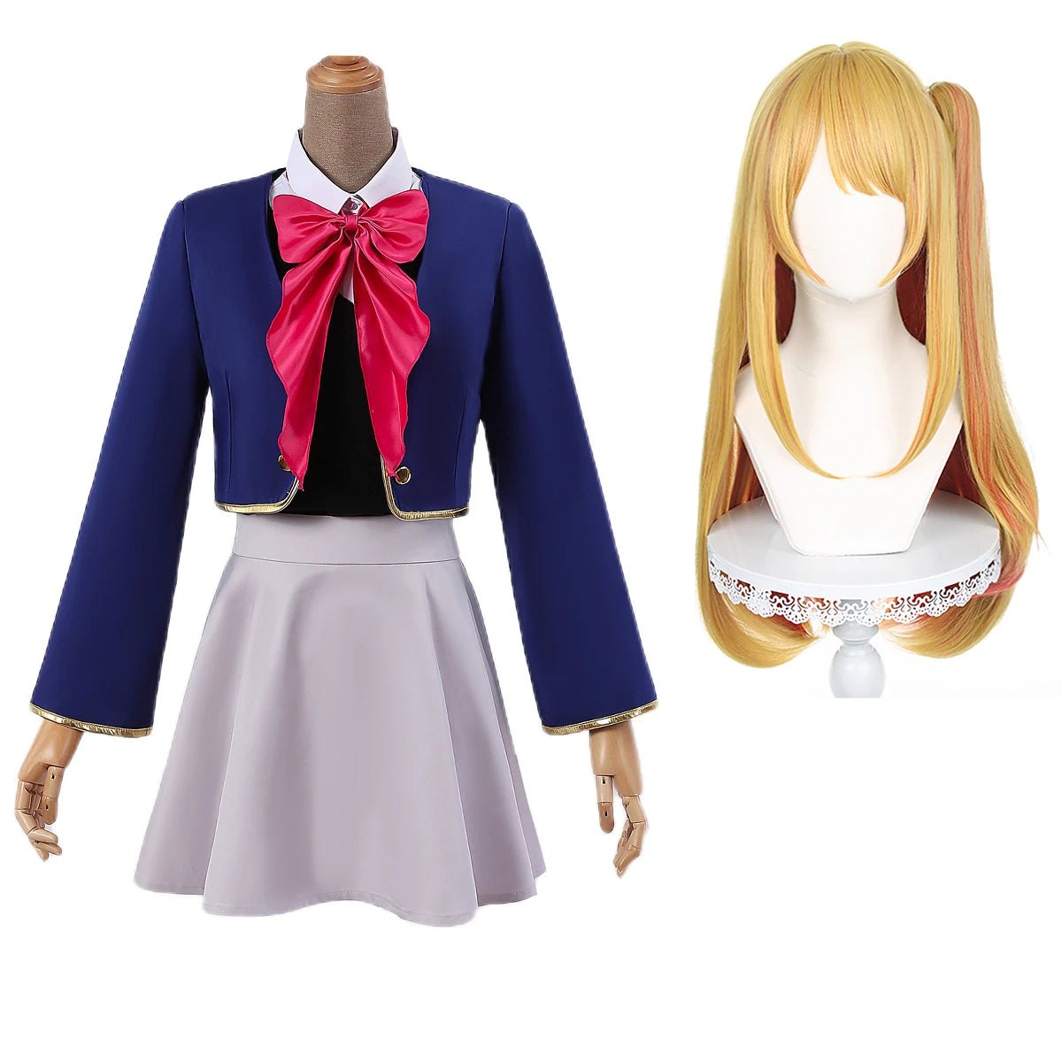 OSHI NO KO Ruby Hoshino Cosplay Costume - Wig, School Uniform Dress & Skirt Set-Astricos