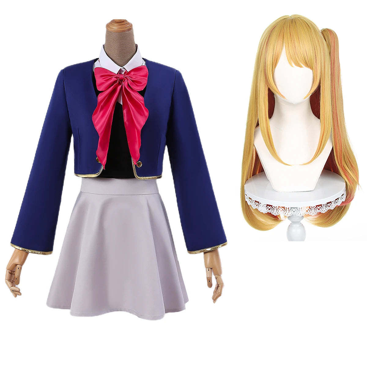 OSHI NO KO Ruby Hoshino Cosplay Costume - Wig, School Uniform Dress & Skirt Set-Astricos