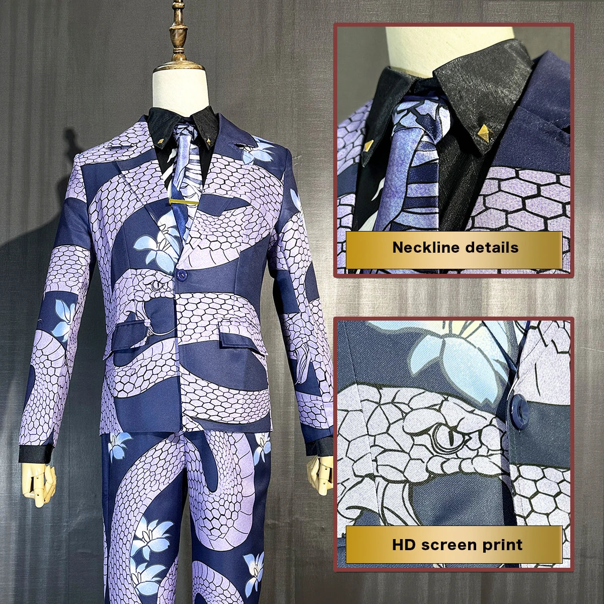 Rindo Haitani Snake Suit Purple - Tokyo Anime Cosplay Costume for Halloween & Christmas-Astricos