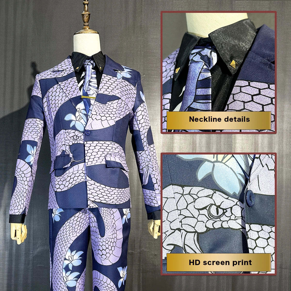 Rindo Haitani Snake Suit Purple - Tokyo Anime Cosplay Costume for Halloween & Christmas-Astricos