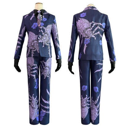 Tokyo Anime Ran Haitani Cosplay Costume - Spider Suit with Pants, Shirt, Tie & Gloves for Halloween & Daily Wear-Astricos