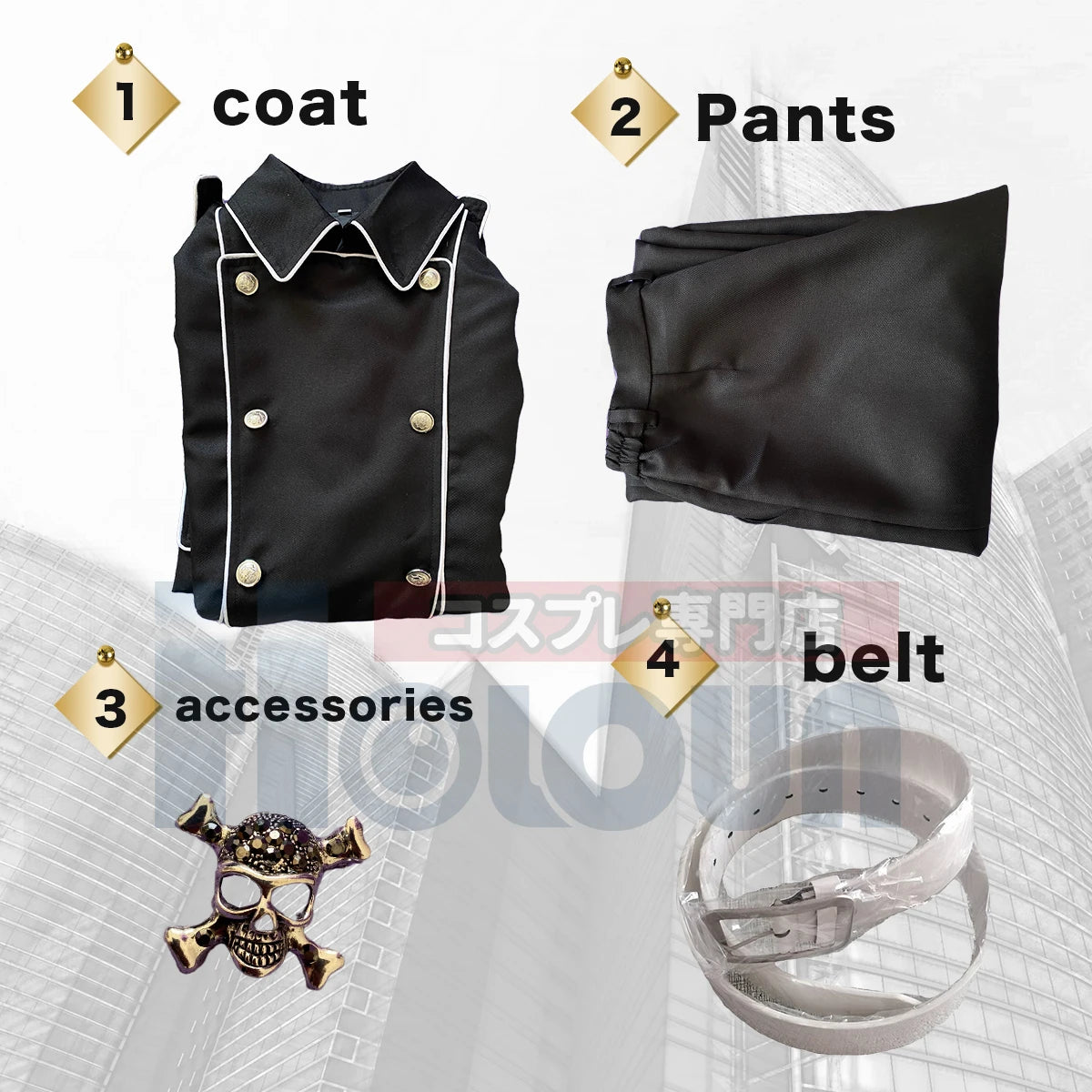 Tokyo Anime Ran Rindo Haitani Cosplay Costume - Manji Gang Black Coat & Pants Set with Embroidery-Astricos