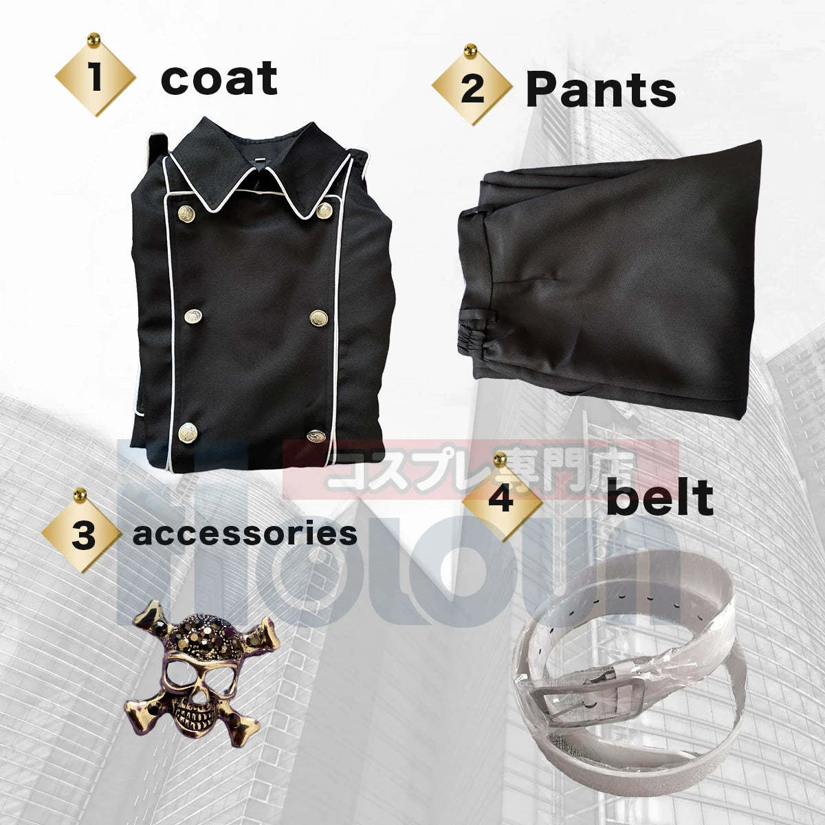 Tokyo Anime Ran Rindo Haitani Cosplay Costume - Manji Gang Black Coat & Pants Set with Embroidery-Astricos