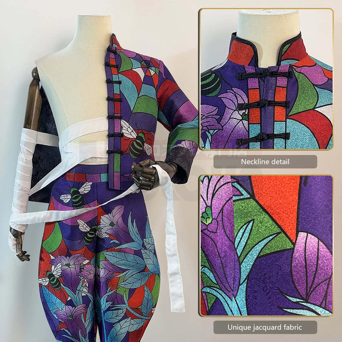 Tokyo Anime Rindo Haitani Cosplay Costume - Wig, Rose Net Jacket, Pants & Bandage Set-Astricos