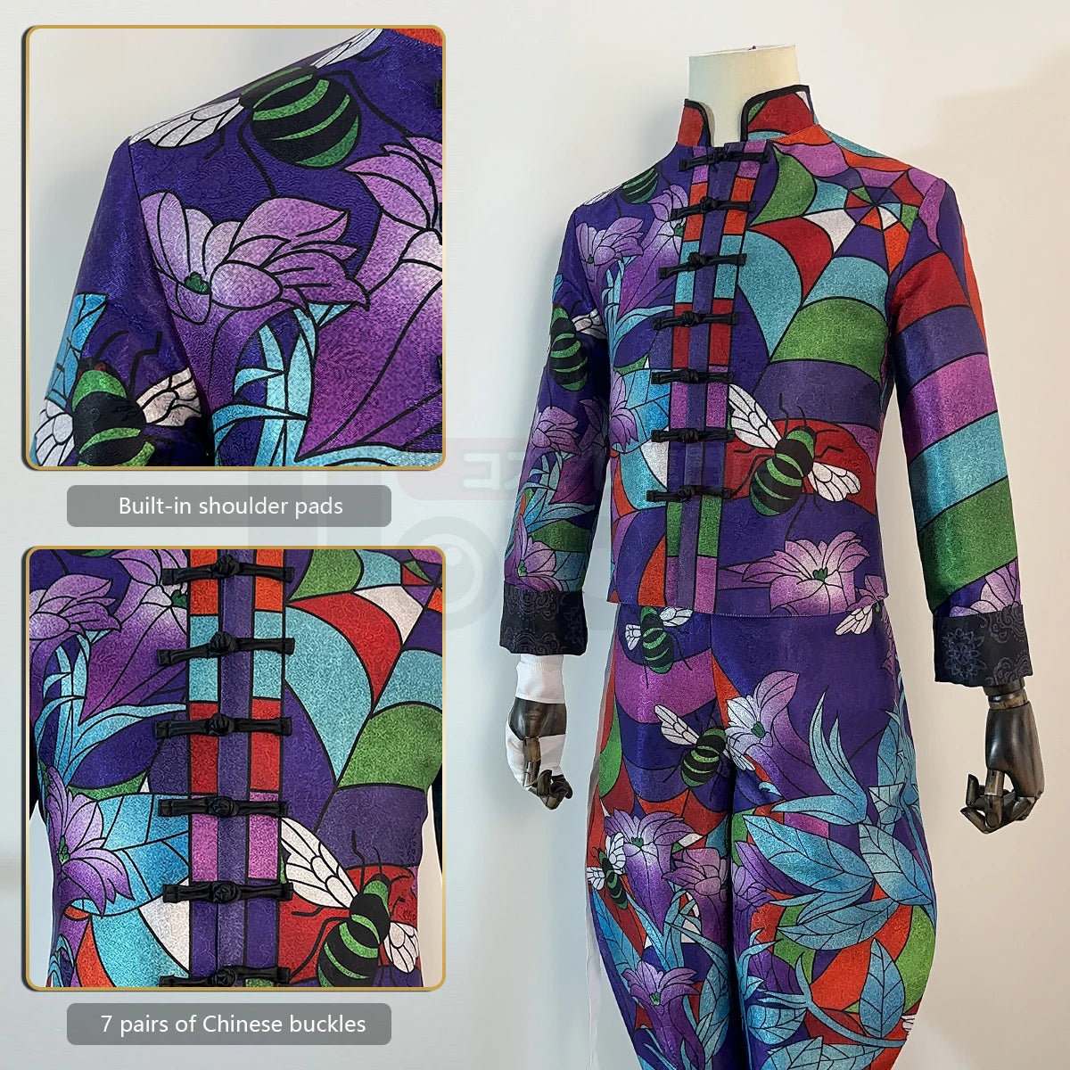 Tokyo Anime Rindo Haitani Cosplay Costume - Wig, Rose Net Jacket, Pants & Bandage Set-Astricos