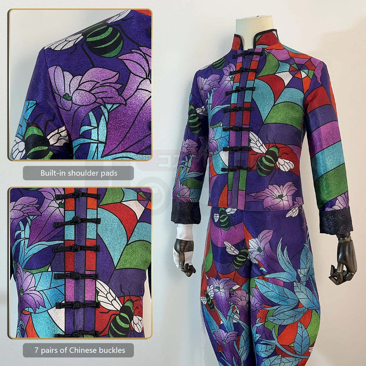 Tokyo Anime Rindo Haitani Cosplay Costume - Wig, Rose Net Jacket, Pants & Bandage Set-Astricos