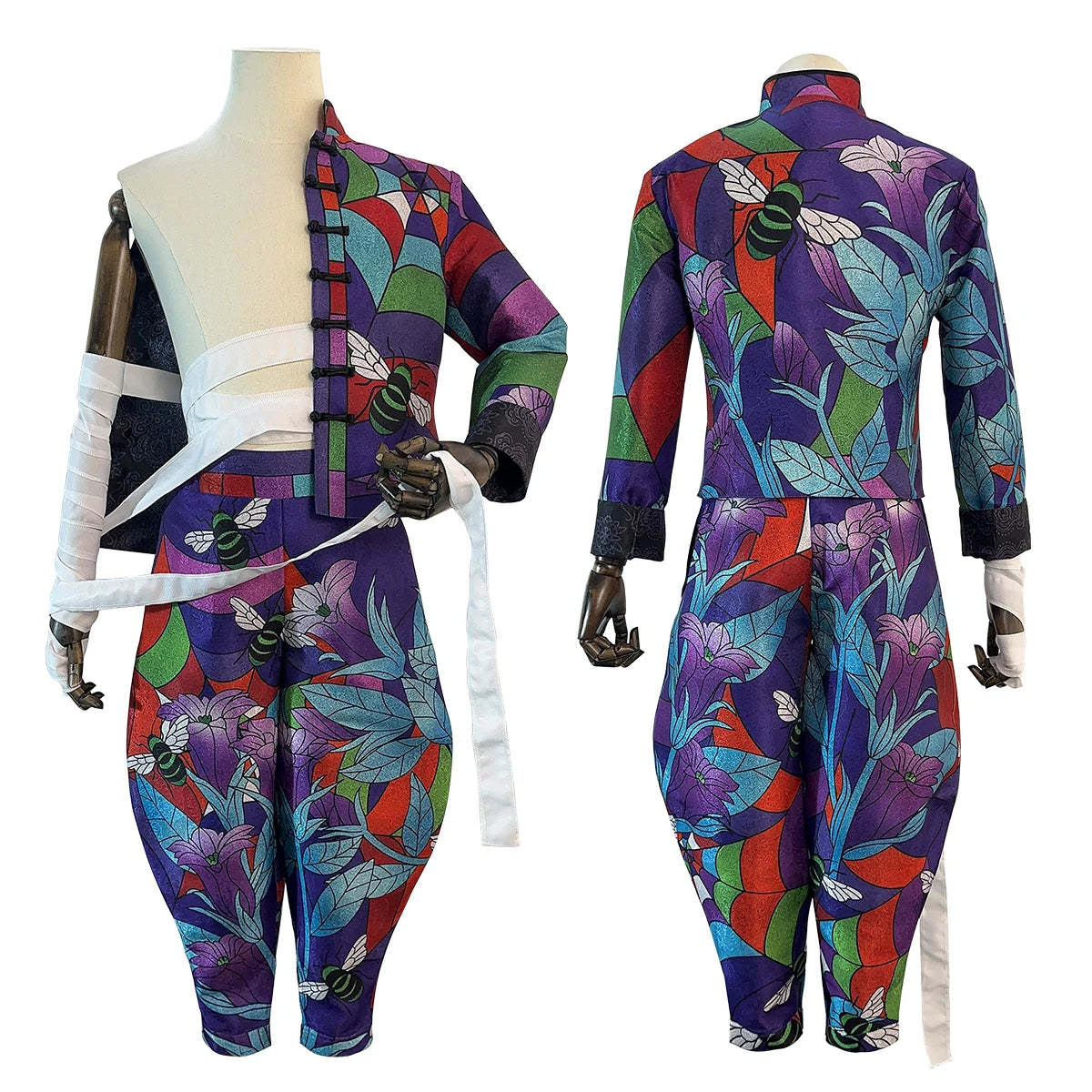 Tokyo Anime Rindo Haitani Cosplay Costume - Wig, Rose Net Jacket, Pants & Bandage Set-Astricos