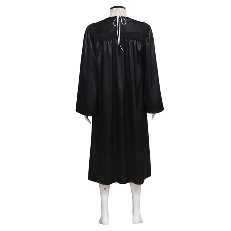 Medieval Judge’s Black Robe Cosplay Costume - Authentic Halloween & Carnival Outfit for Adults | Astricos-Astricos