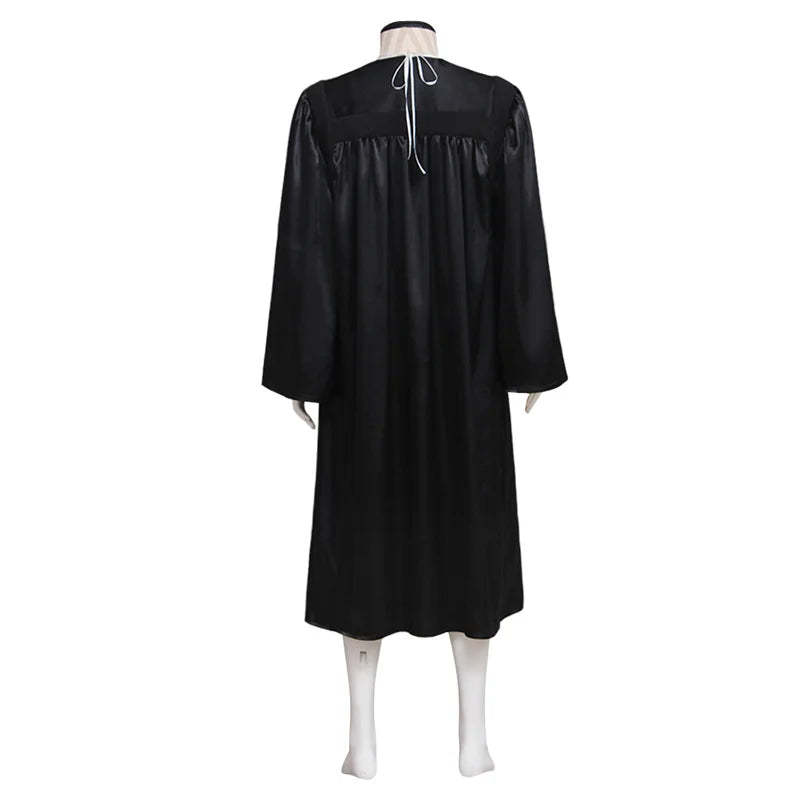 Medieval Judge’s Black Robe Cosplay Costume - Authentic Halloween & Carnival Outfit for Adults | Astricos-Astricos