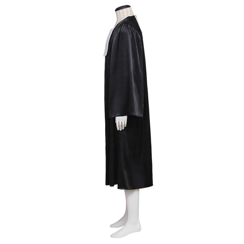Medieval Judge’s Black Robe Cosplay Costume - Authentic Halloween & Carnival Outfit for Adults | Astricos-Astricos