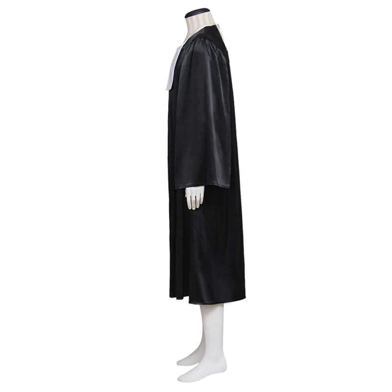 Medieval Judge’s Black Robe Cosplay Costume - Authentic Halloween & Carnival Outfit for Adults | Astricos-Astricos