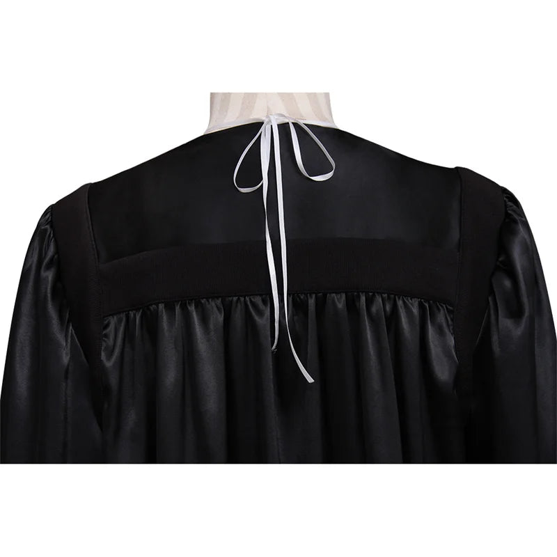 Medieval Judge’s Black Robe Cosplay Costume - Authentic Halloween & Carnival Outfit for Adults | Astricos-Astricos