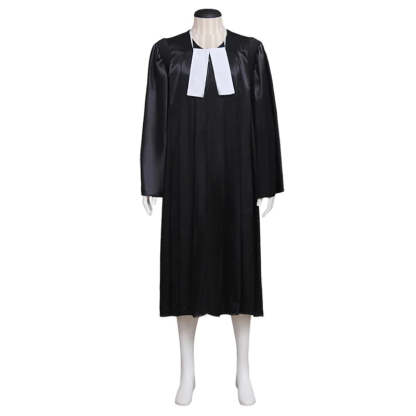 Medieval Judge’s Black Robe Cosplay Costume - Authentic Halloween & Carnival Outfit for Adults | Astricos-Astricos