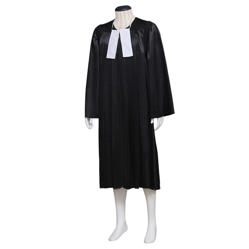 Medieval Judge’s Black Robe Cosplay Costume - Authentic Halloween & Carnival Outfit for Adults | Astricos-Astricos