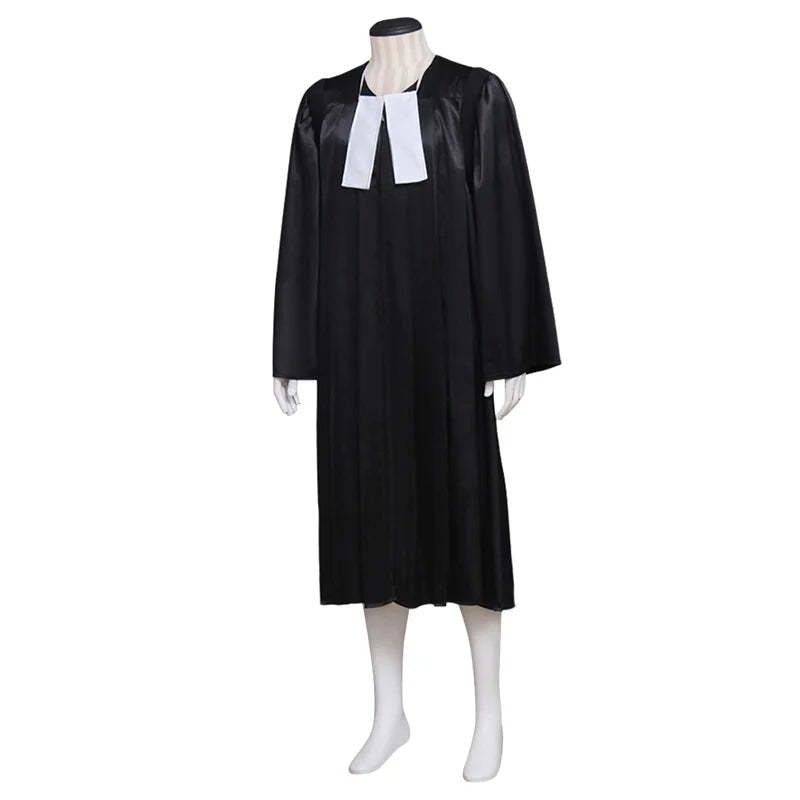 Medieval Judge’s Black Robe Cosplay Costume - Authentic Halloween & Carnival Outfit for Adults | Astricos-Astricos