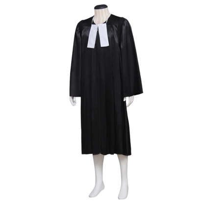 Medieval Judge’s Black Robe Cosplay Costume - Authentic Halloween & Carnival Outfit for Adults | Astricos-Astricos
