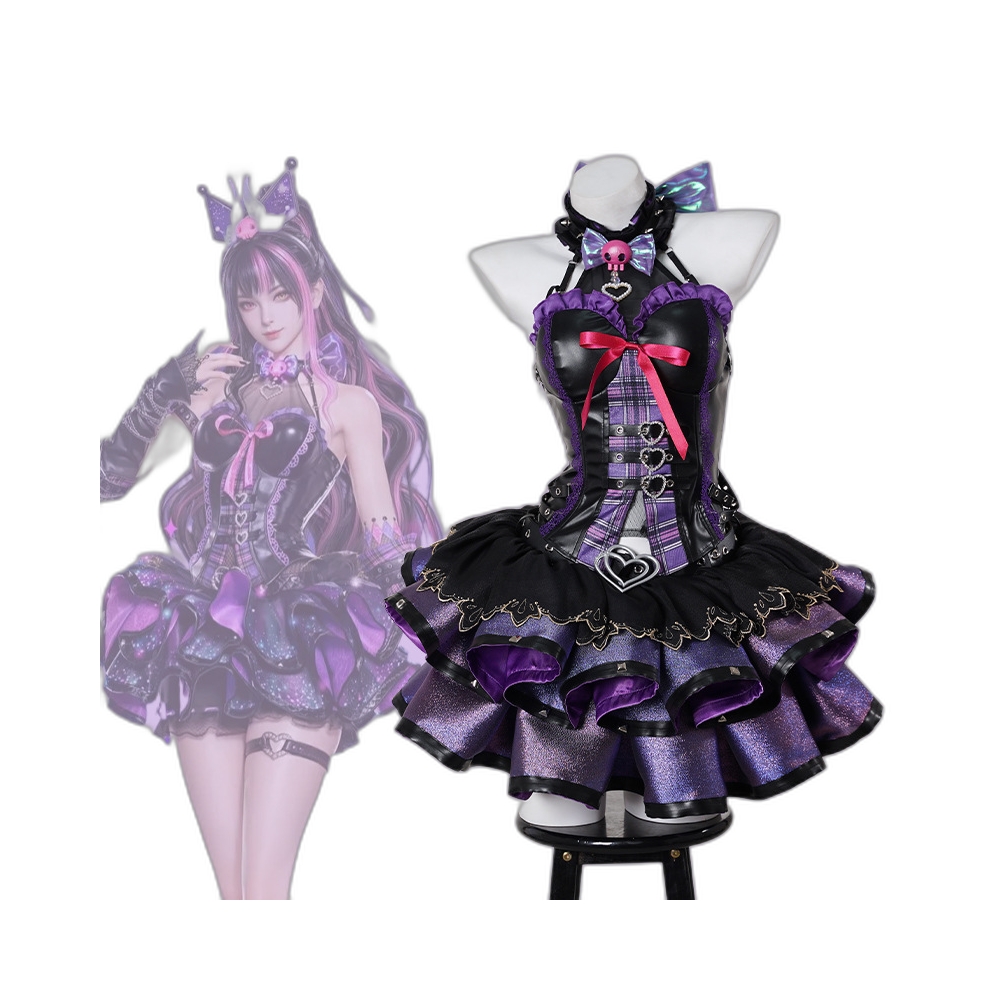 Yujian Wujian Cosplay Costume Kuromi Sanrio Collaboration Anime Game Character Outfit-Astricos