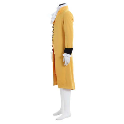 Men's Steampunk Victorian Rococo Noble Costume - Yellow Colonial Frock Coat & Waistcoat | Astricos-Astricos