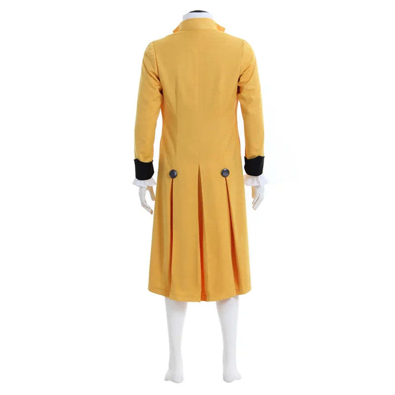 Men's Steampunk Victorian Rococo Noble Costume - Yellow Colonial Frock Coat & Waistcoat | Astricos-Astricos