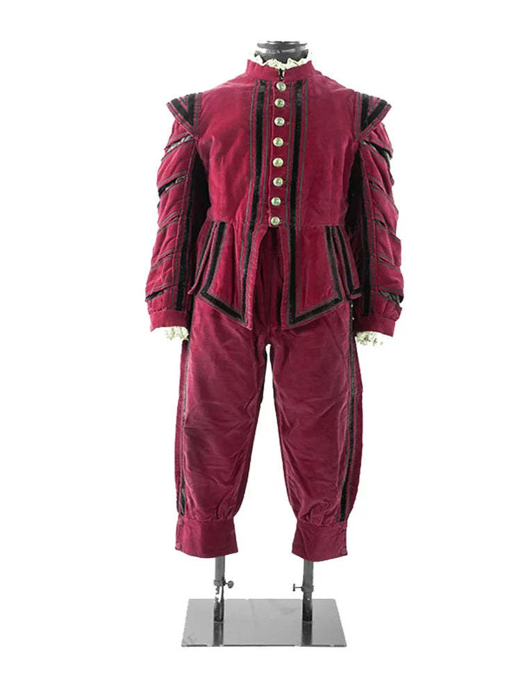 King Henry VIII Renaissance Costume - Authentic Tudor Elizabethan Red Outfit for Men | Astricos Medieval Series-Astricos
