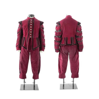 King Henry VIII Renaissance Costume - Authentic Tudor Elizabethan Red Outfit for Men | Astricos Medieval Series-Astricos