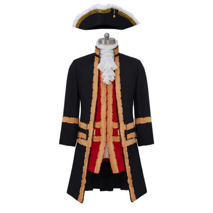 Medieval Men's Victorian Regency Coat & Colonial Officer Uniform - 18th Century Cosplay-Astricos
