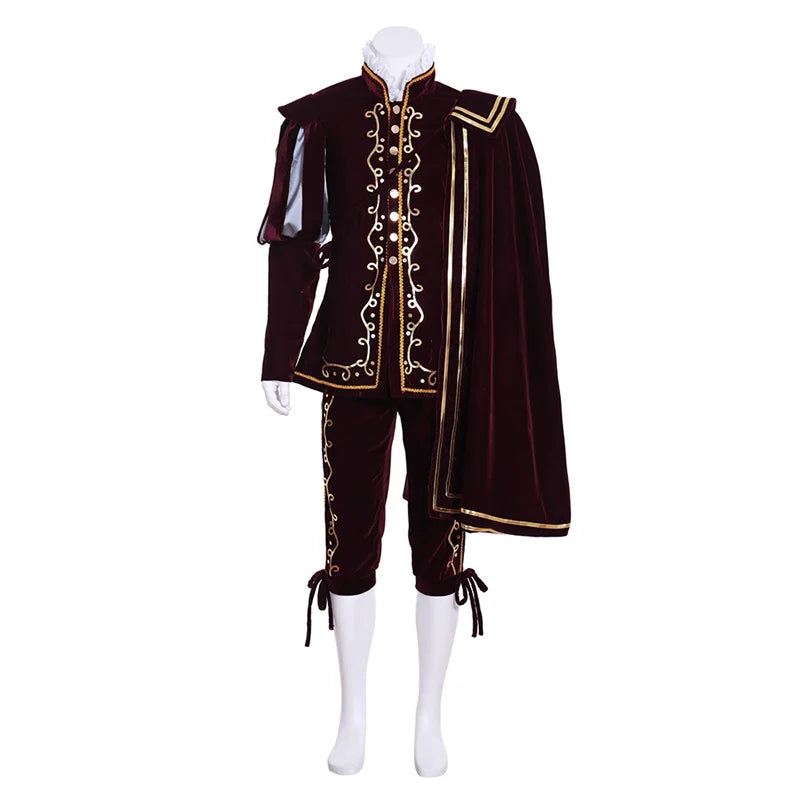 Men’s Medieval Tudor King & Warrior Costume – Elizabethan Knight Cosplay Outfit for Halloween & Renaissance Fairs | Astricos-Astricos