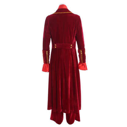 Medieval Renaissance Noble Prince Costume - Red Ruffle Shirt & Pants Set for Men-Astricos