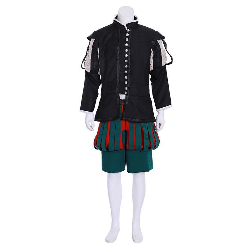 Royal Tudor Victorian Renaissance Costume - King’s Medieval Suit with Cloak for Men | Astricos-Astricos