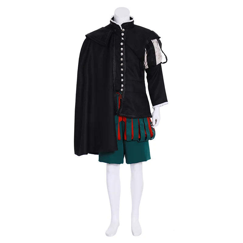 Royal Tudor Victorian Renaissance Costume - King’s Medieval Suit with Cloak for Men | Astricos-Astricos