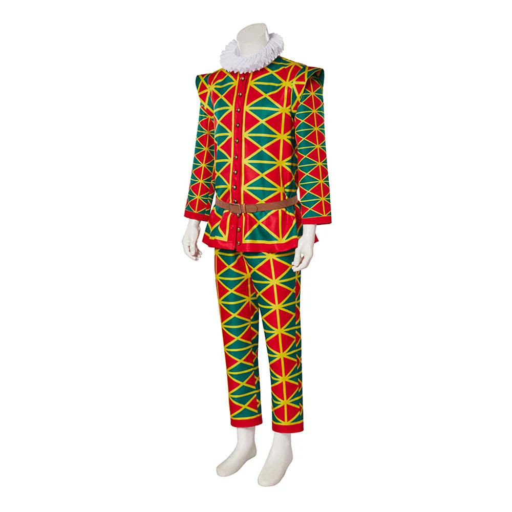 Medieval Gothic Clown Costume - Vintage Victorian Men's Cosplay Suit for Halloween & Themed Parties-Astricos
