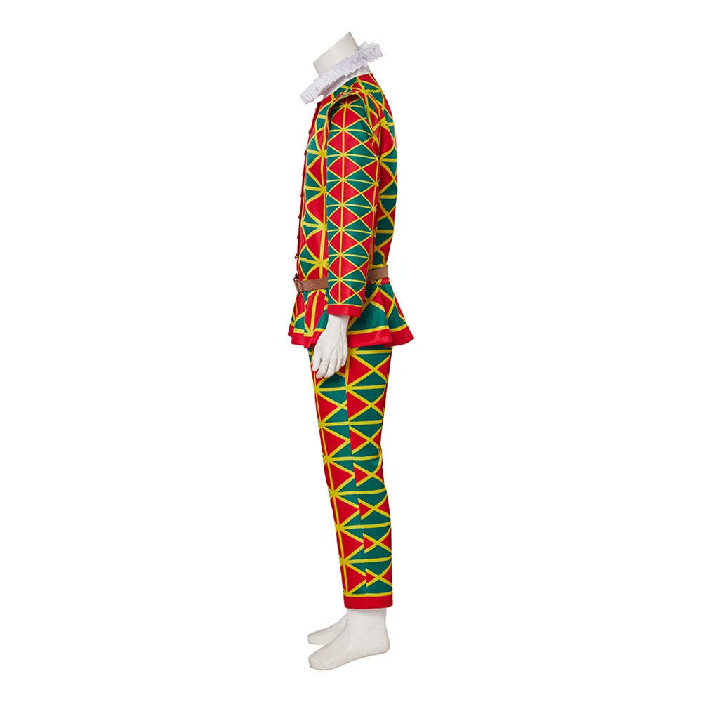 Medieval Gothic Clown Costume - Vintage Victorian Men's Cosplay Suit for Halloween & Themed Parties-Astricos